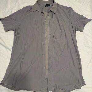 Born primitive XXL gray short sleeve button up slim fit, performance